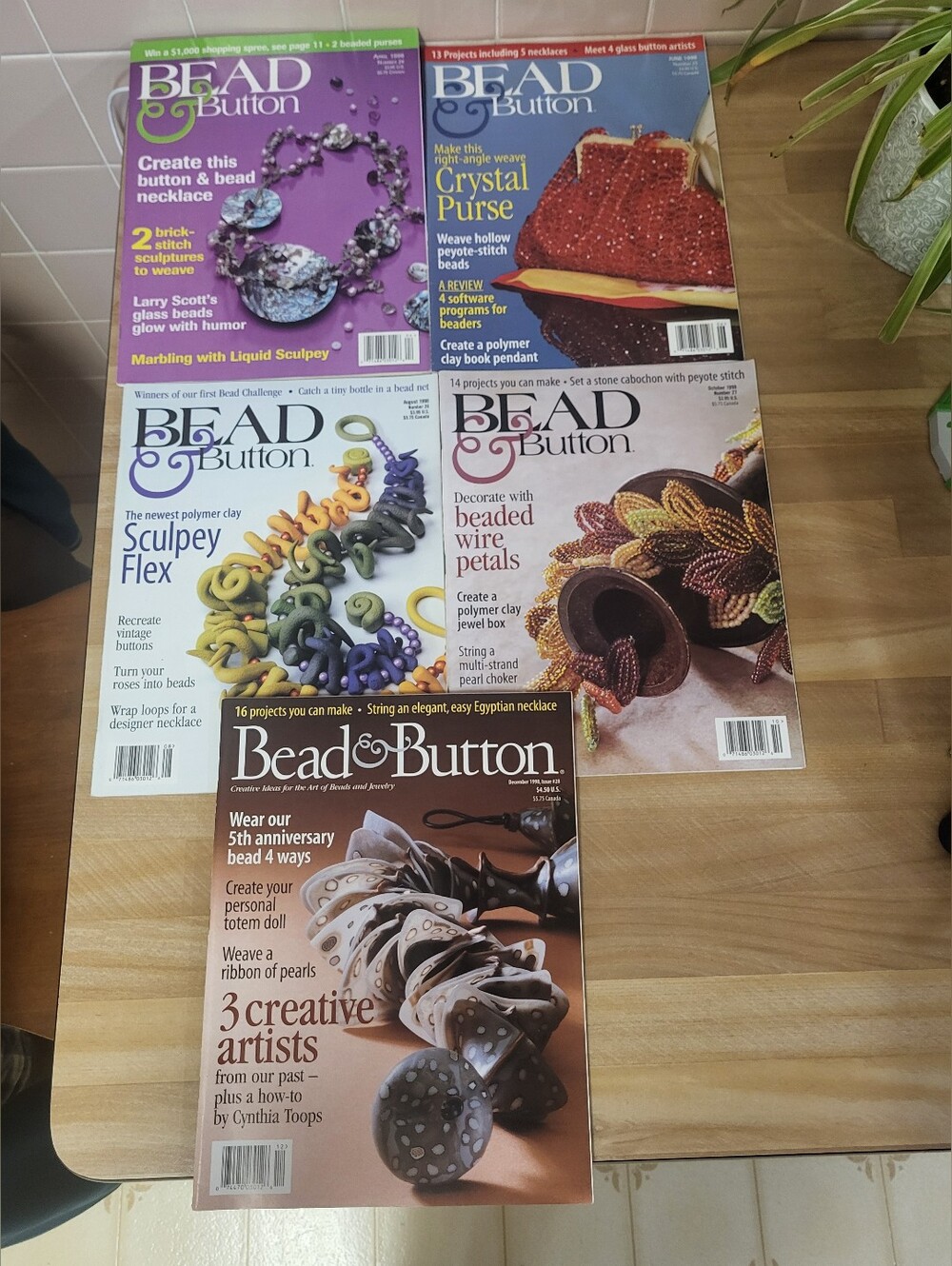 Bead & Button Magazine - Lot of 5 Issues  1998